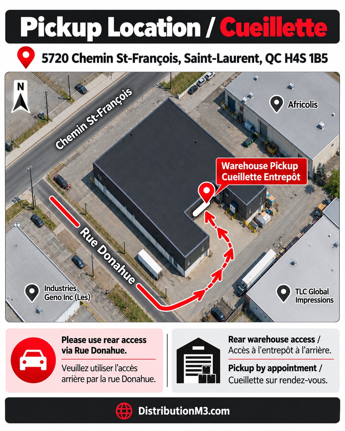 Pickup location map
