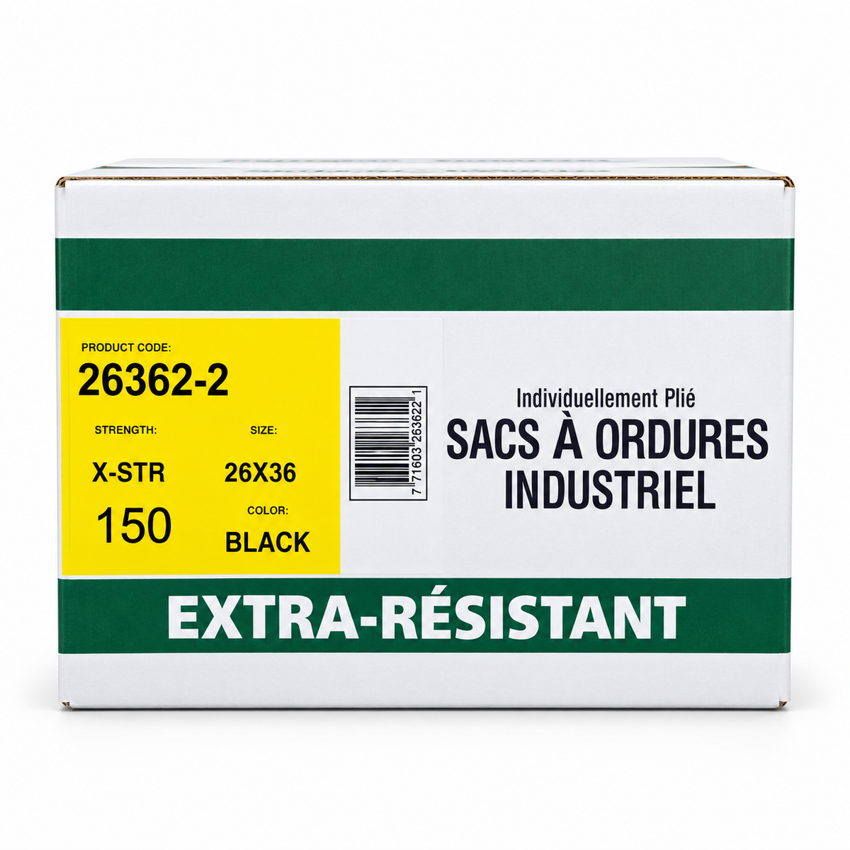 Industrial black garbage bags 26x36 150 count