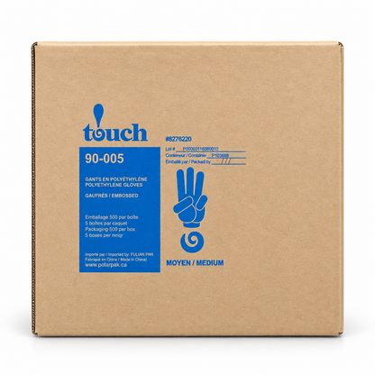 Touch polyethylene disposable gloves packaging