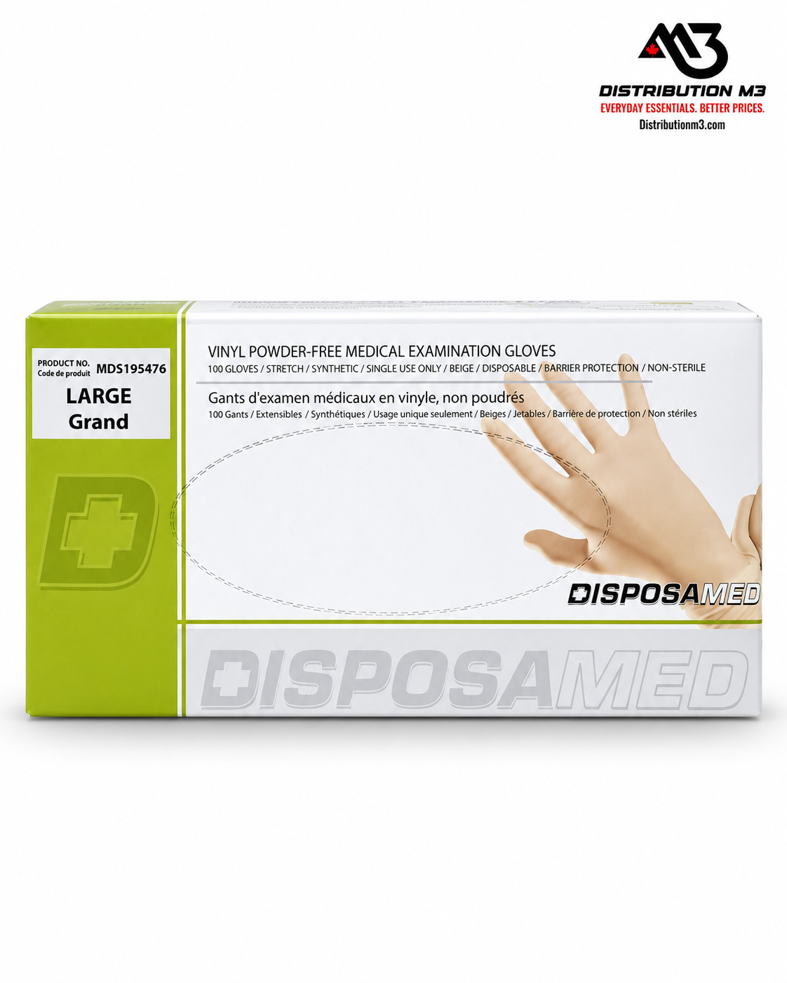 DisposaMed Vinyl Powder-Free Disposable Gloves — 1,000 Gloves per Case
