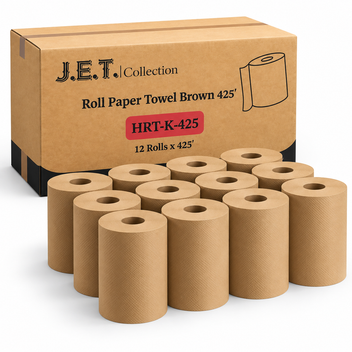 J.E.T. Collection brown paper towel rolls 12 count