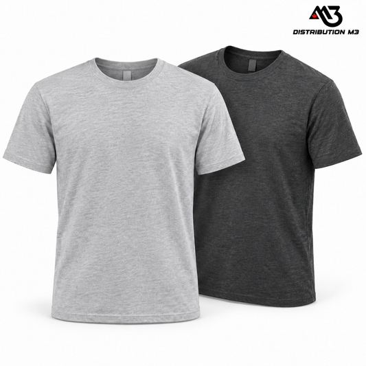 Classic charcoal cotton-blend T-shirt