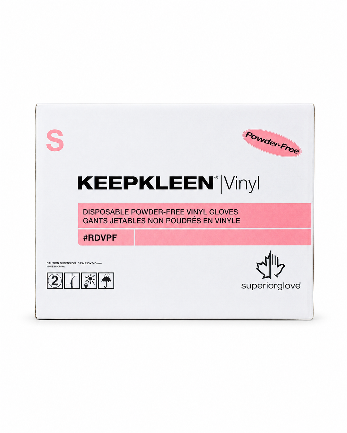 KeepKleen powder-free clear vinyl gloves small