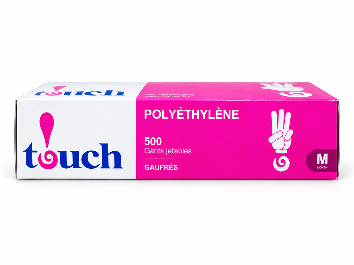 Touch disposable gloves available in Medium and Large
