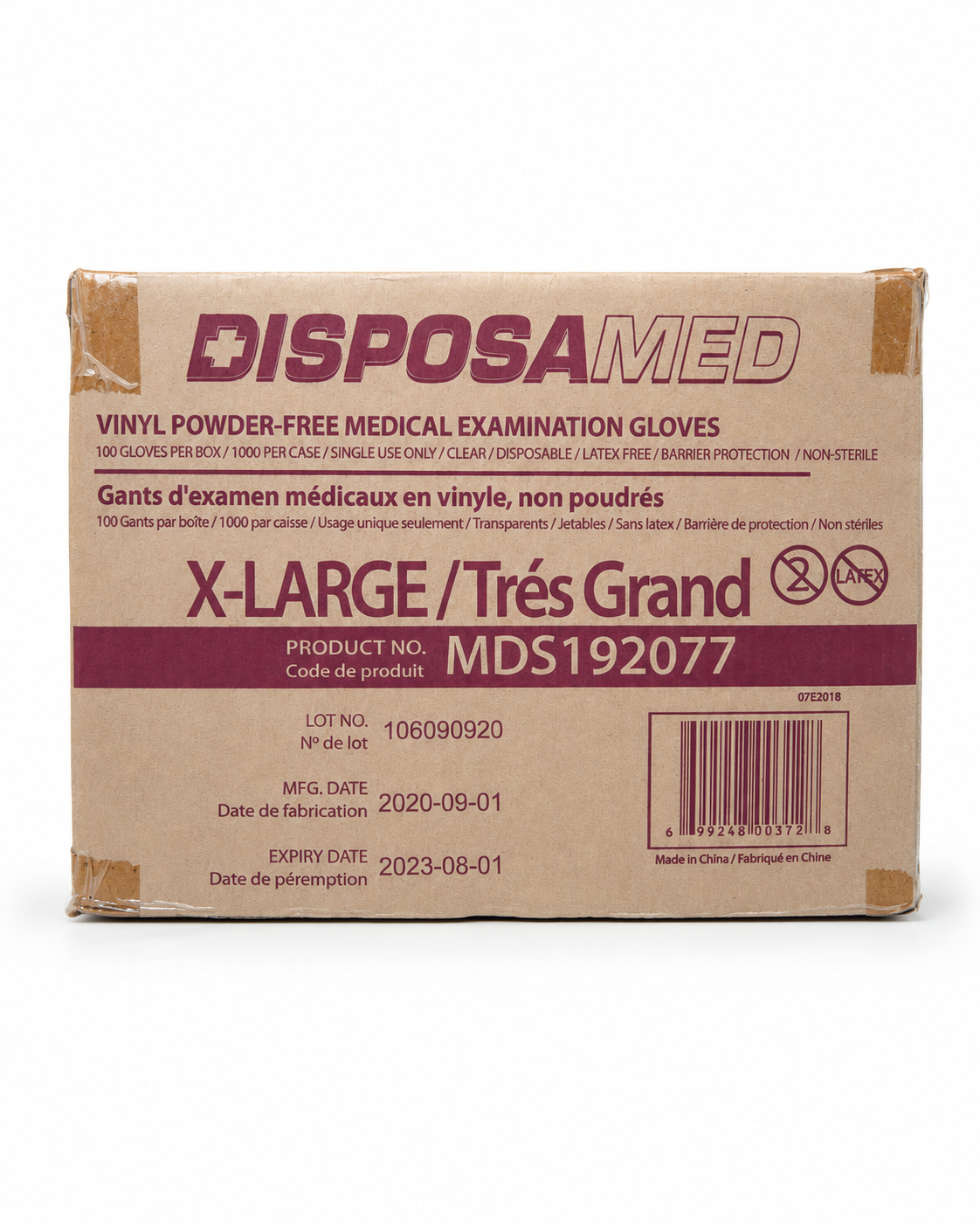 DisposaMed Vinyl Powder-Free Disposable Gloves — 1,000 Gloves per Case