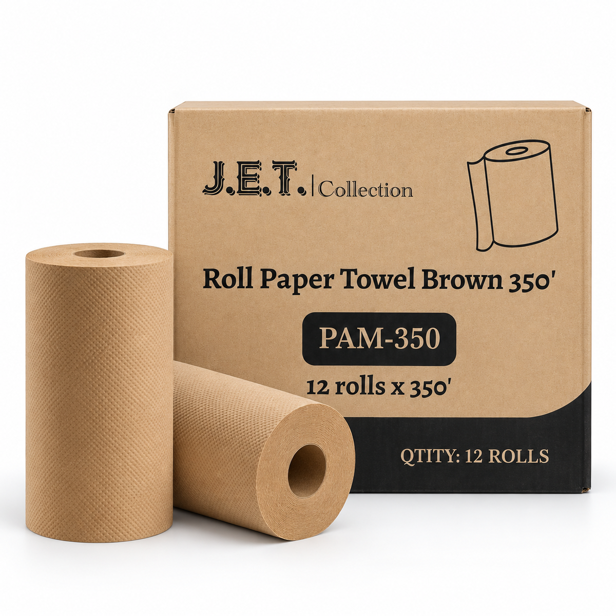 Brown paper towel rolls for commercial washrooms