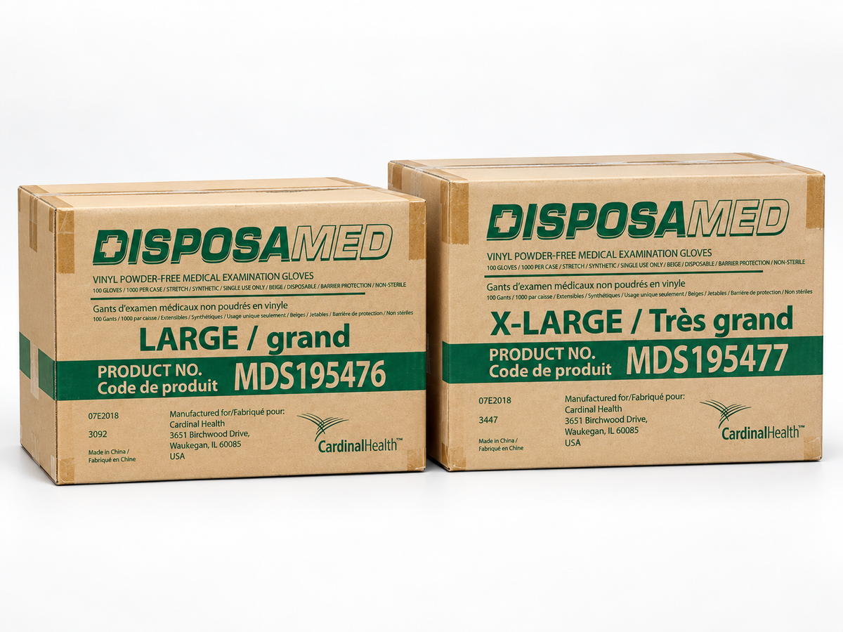 DisposaMed Vinyl Powder-Free Disposable Gloves — 1,000 Gloves per Case